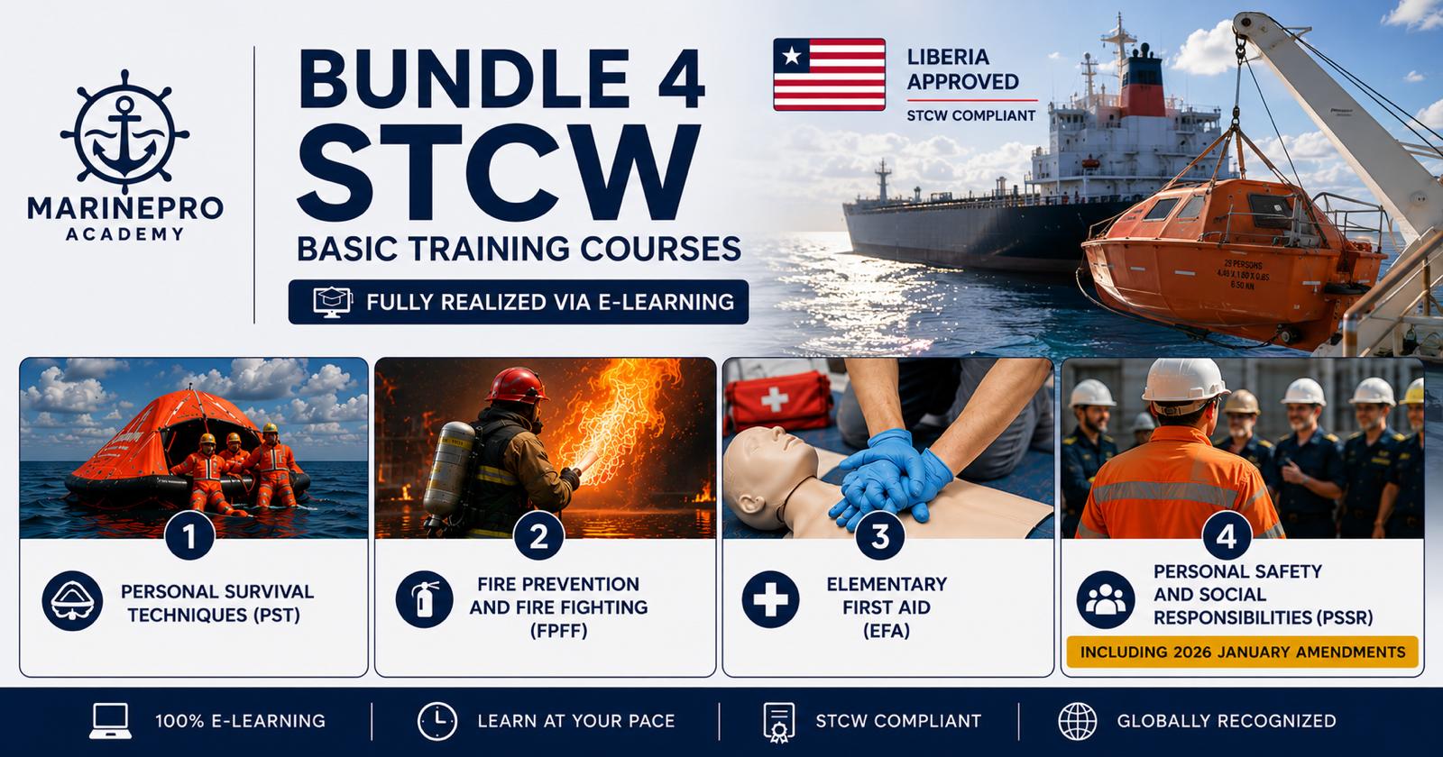 Review Online STCW Basic Training Bundle